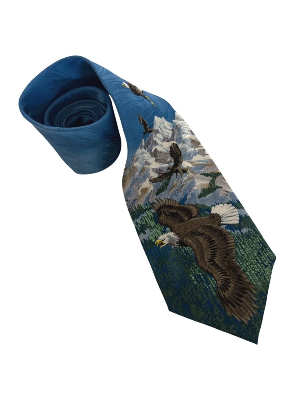 Free Man Apparel Eagle Mountain Scenic Silk Tie Mens Necktie Office Dad Gift